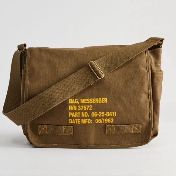 UO x Rothco Heavyweight Classic Canvas Messenger Bag in Olive Drab NWT - Picture 1 of 11